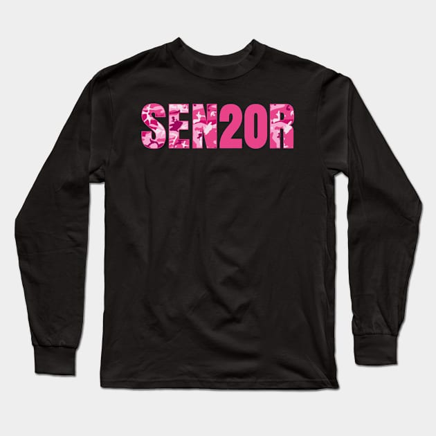 Senior 2020 Graduate Sen20r Pink Cammo Graduation Gift Long Sleeve T-Shirt by Kimmicsts